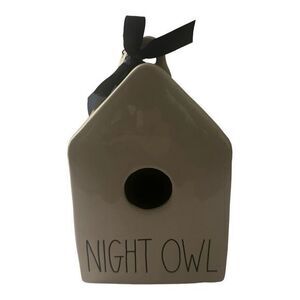 Rae Dunn Night Owl Birdhouse Ceramic Decorative Bird House New‎ with Tags
